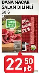 TARIM KREDİ DANA MACAR SALAM DİLİMLİ 50 G